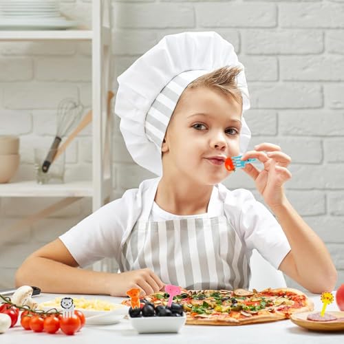 MeeTo Kids Fruit Fork, Cute Animal Shape Small Fruits Fork for Children, Reusable Cartoon and Animal Design PVC Pattern Mini Fork for Fruits, Pastry, Cake (Random Colour) (10) - Image 4