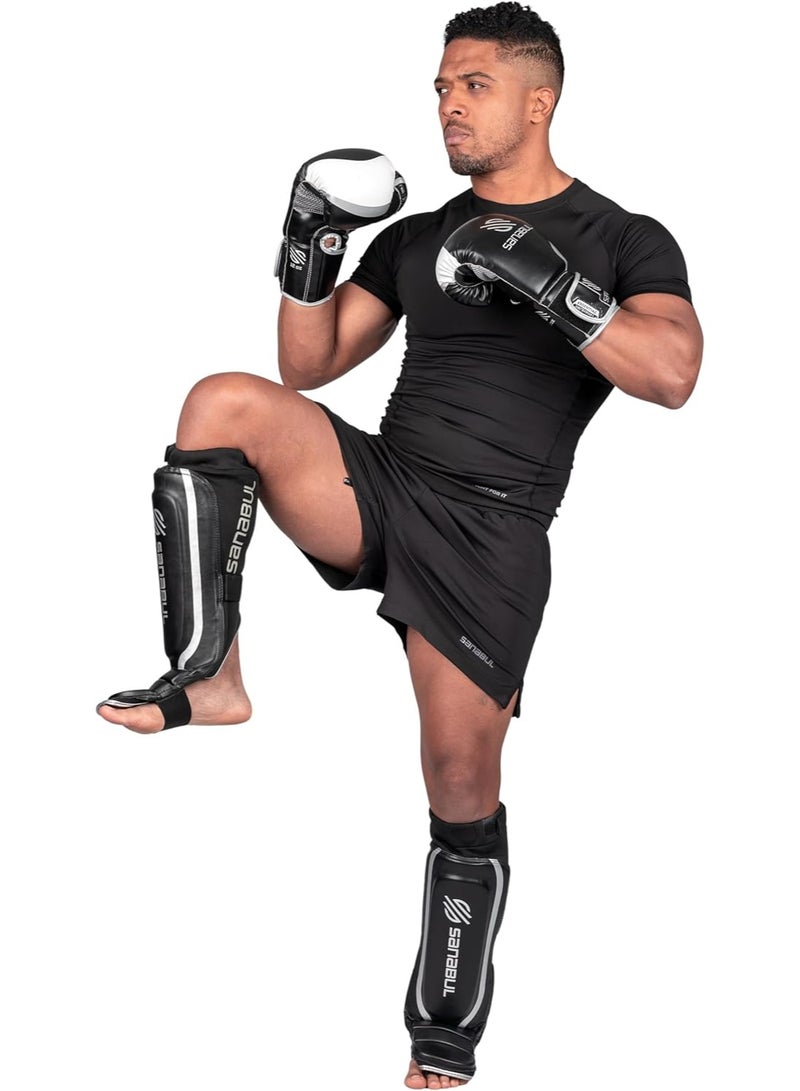 سنابول واقي الساق سانابول كيكس بوكسينغ – أحزمة Hook & Loop، معتمد للمواي تاي، MMA والكيك بوكسينغ – فضي معدني، XS - Image 5