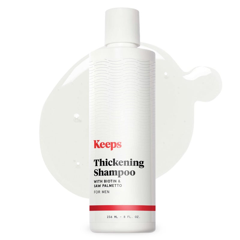 Keeps Hair Regrowth Treatment Mens Shampoo for Fuller, Thicker Looking Hair, 8 oz - Thinning and Hair Growth Shampoo for Men - DHT Blocker - Infused with Biotin, Caffeine, & Saw Palmetto - Image 1