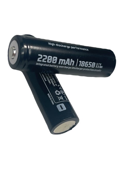 Lithium Battery Set - 2 Piece - with 18650 Size, 2200mAh Capacity, 3.7V Output, and Protected Design - Ideal for Flashlights, RC Devices, Fans, and Portable Electronics