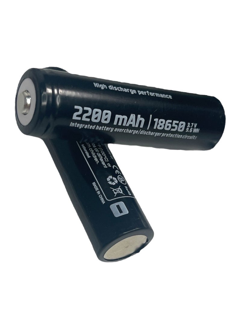 Lithium Battery Set - 2 Piece - with 18650 Size, 2200mAh Capacity, 3.7V Output, and Protected Design - Ideal for Flashlights, RC Devices, Fans, and Portable Electronics