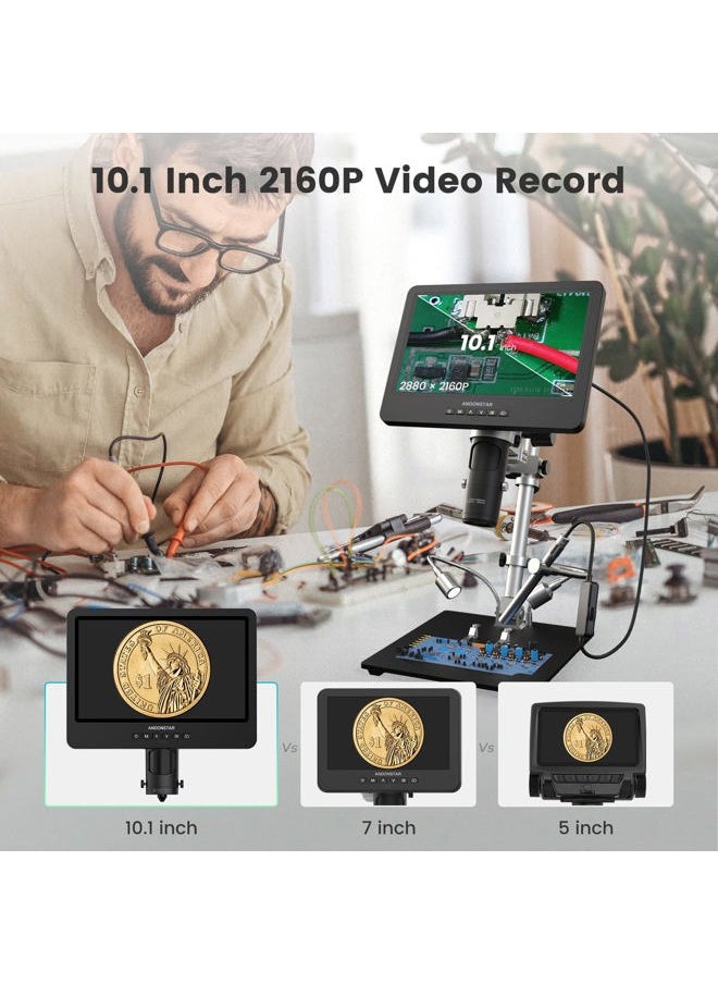 Andonstar AD249S-M 3 Lens HDMI Digital Microscope 2000x with Endoscope, 2160P UHD Video Record 10.1 Inch LCD Microscope, Soldering Electronic Microscope, Coin Biological Microscope, Windows Compatible  - Image 4
