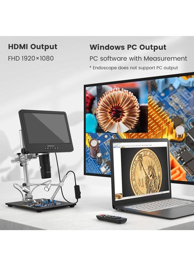 Andonstar AD249S-M 3 Lens HDMI Digital Microscope 2000x with Endoscope, 2160P UHD Video Record 10.1 Inch LCD Microscope, Soldering Electronic Microscope, Coin Biological Microscope, Windows Compatible  - Image 3