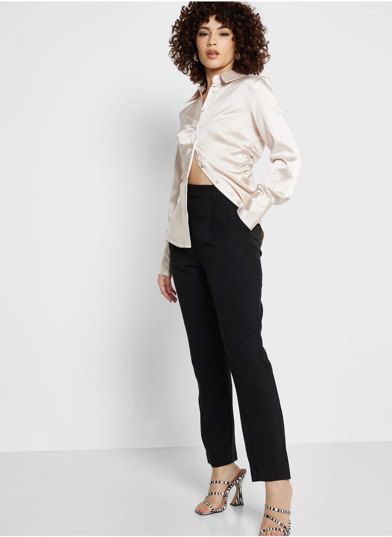 TOPSHOP - Ruched Side Shirt - Image 1