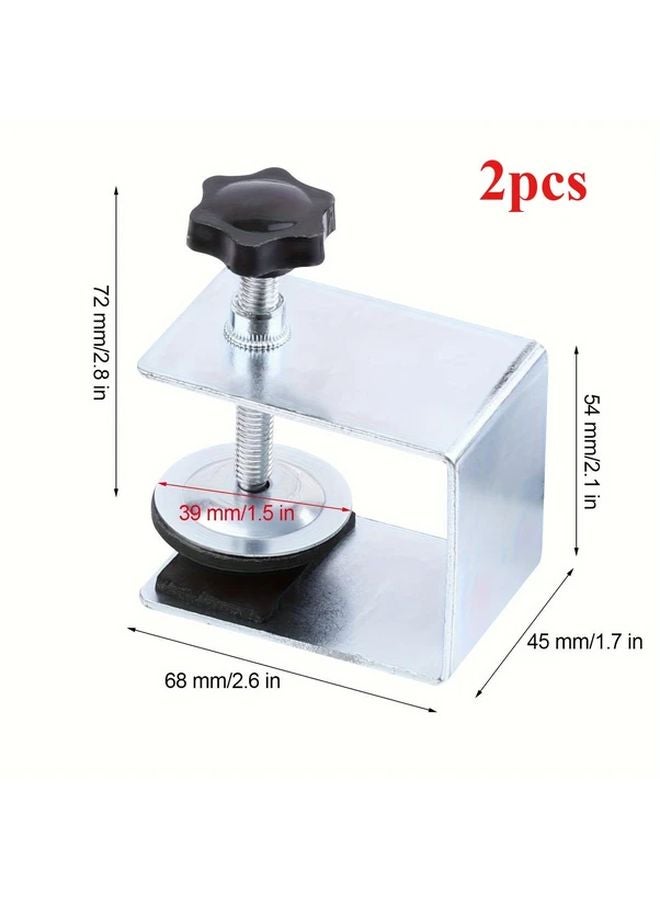 2pcs U Shape Stainless Steel Drawer Panel Clamps Quick Release Adjustable Woodworking Tool - Image 1