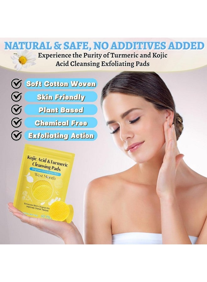 RAMPKD® Turmeric & Kojic Acid Face Cleansing Pads for Dark Spots, Skin Brightening & Acne Prevention | Vitamin C, Retinol & Chamomile Hydrolat | For Women & Men | All Skin Type | 60 Pieces Pack of 1 - Image 3