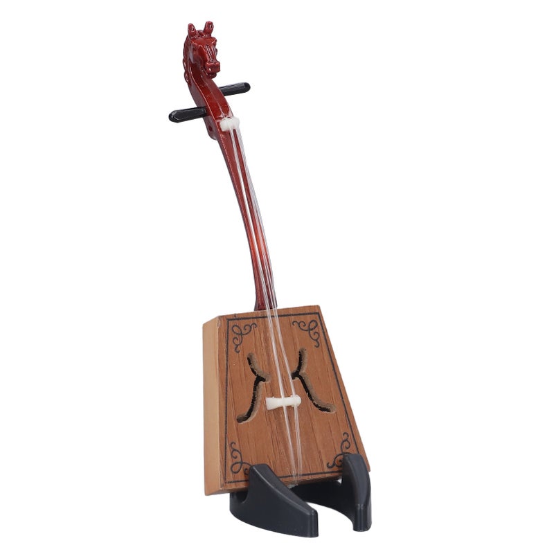 Musical Instrument Model Classical Hand Made Miniature Ethnic Musical Instrument Model with Case Stand - Image 5