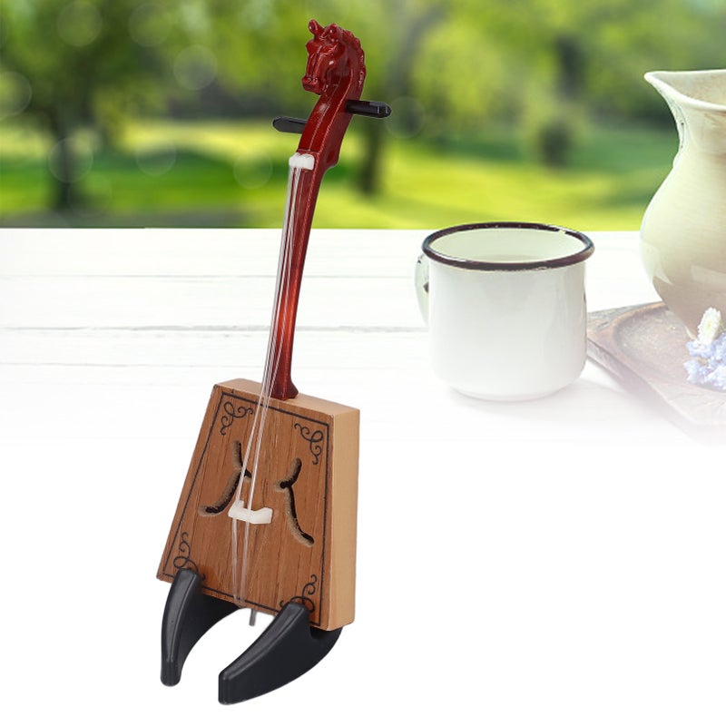 Musical Instrument Model Classical Hand Made Miniature Ethnic Musical Instrument Model with Case Stand - Image 2