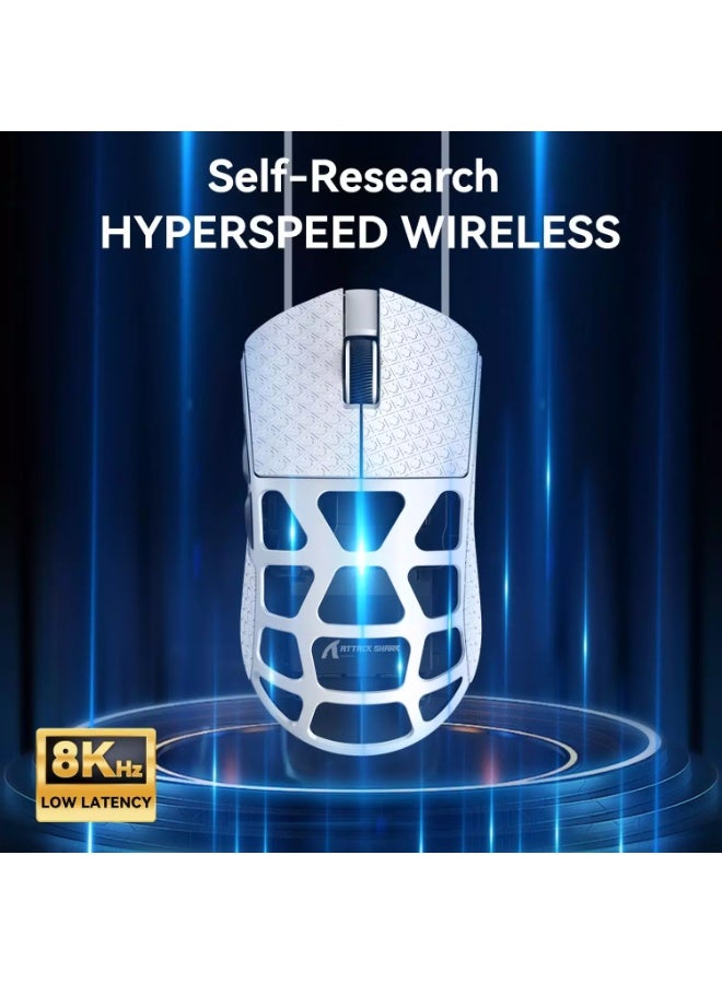 Attack Shark R3 46g Superlight Magnesium Alloy Wireless,Bluetooth & Wired Gaming Mouse, 8KHz Polling Rate, PAW3395 26K DPI Sensor Programmable With Griptape - Image 2