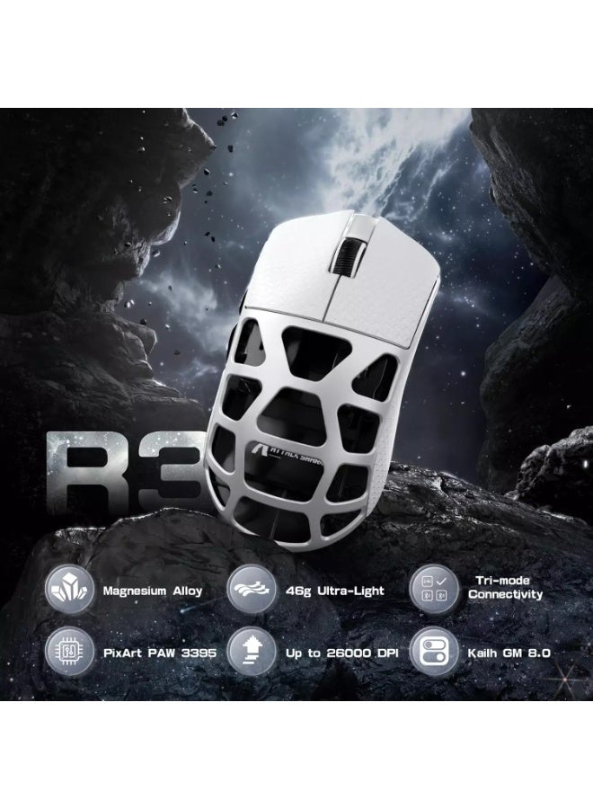Attack Shark R3 46g Superlight Magnesium Alloy Wireless,Bluetooth & Wired Gaming Mouse, 8KHz Polling Rate, PAW3395 26K DPI Sensor Programmable With Griptape - Image 3
