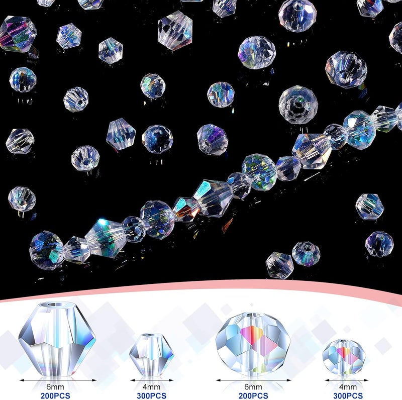 Sureio سوريو 1000 قطعة خرز كريستالي لصنع المجوهرات خرز صائد الشمس خرز بكون فضي لامع لصنع أساور وقلائد وأقراط ومعلقات للحرف اليدوية والجرس - Image 2