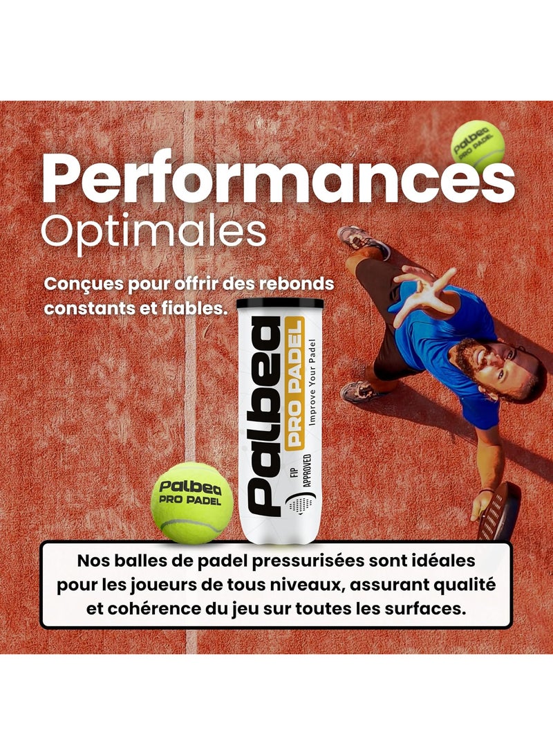 Palbea PRO Padel Padel Balls. 1 Box x 3 FIP Approved Paddle Balls for Training and Tournaments. Suitable for All Sites. - Image 4