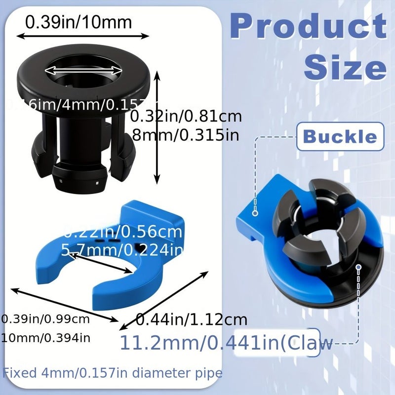 9pcs 3D Printer Bowden Tube Teflon Tube Blue Black F Clamp Fixing 4mm - Image 2