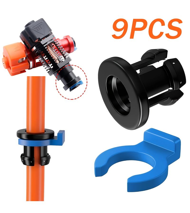 9pcs 3D Printer Bowden Tube Teflon Tube Blue Black F Clamp Fixing 4mm - Image 1