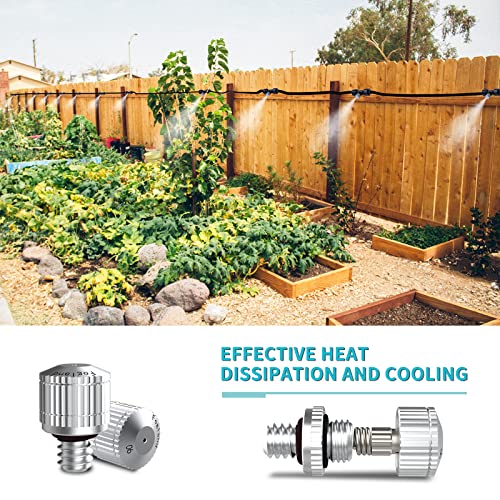 Fogland Misting Nozzles for Cooling System:35pcs Clogging-Prevent Cleanable Stainless Steel Mist Nozzles 0.024" Orifice 10/24 UNC for Patio Garden Trampoline - Image 2