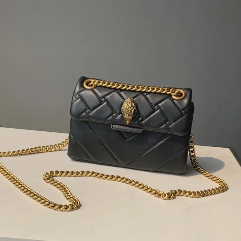 Kurt Geiger Women's Quilted Chain Shoulder Bag Crossbody Bag with Eagle Head