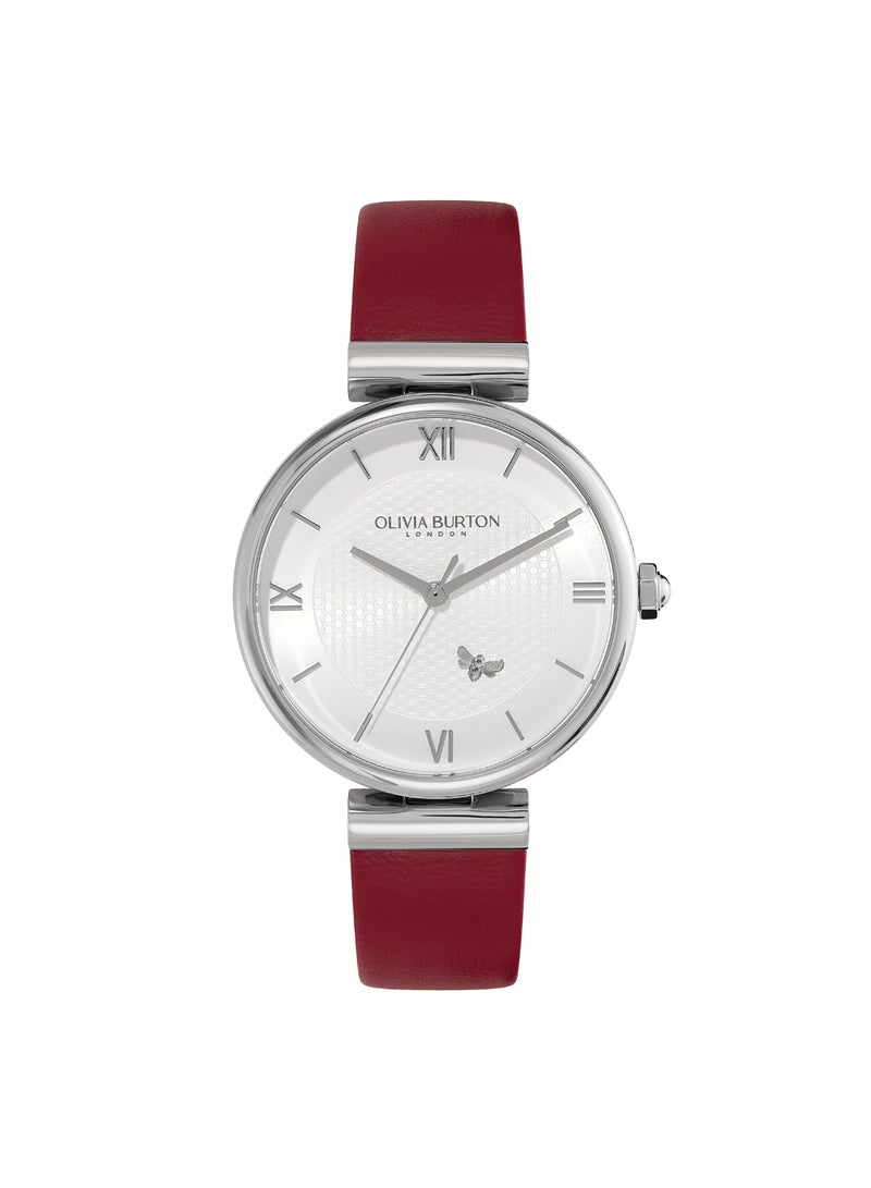 OLIVIA BURTON ROUND ANALOG WOMEN'S SILVER WHITE CASE WATCH - 24000098 - Image 1