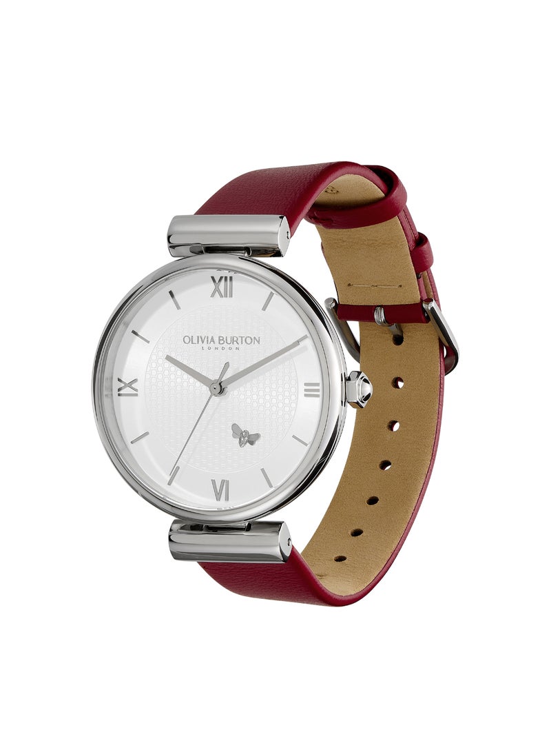 OLIVIA BURTON ROUND ANALOG WOMEN'S SILVER WHITE CASE WATCH - 24000098 - Image 2