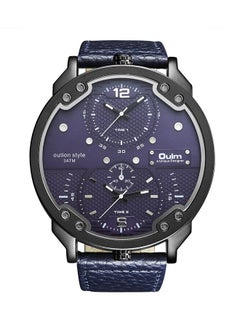 OULM Men's Multi Time Zone Large Dial Quartz Watch