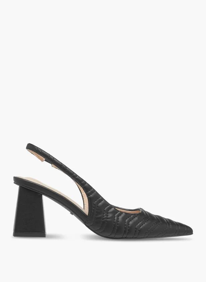Paprika Women's Quilted Slingback Mules with Block Heel