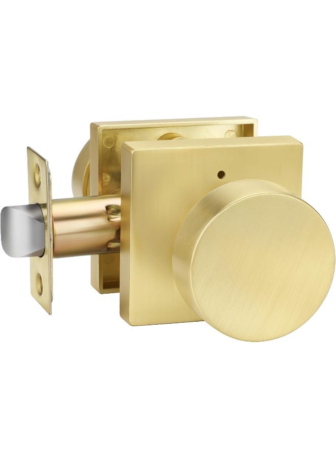 Privacy Gold Interior Door Knob Zinc-Alloy Heavy Duty Interior Door Knob Bedroom Contemporary Brass Door Knob Privacy Brushed Gold Door Knob Interior For Bathroom1 Pack  - Image 4