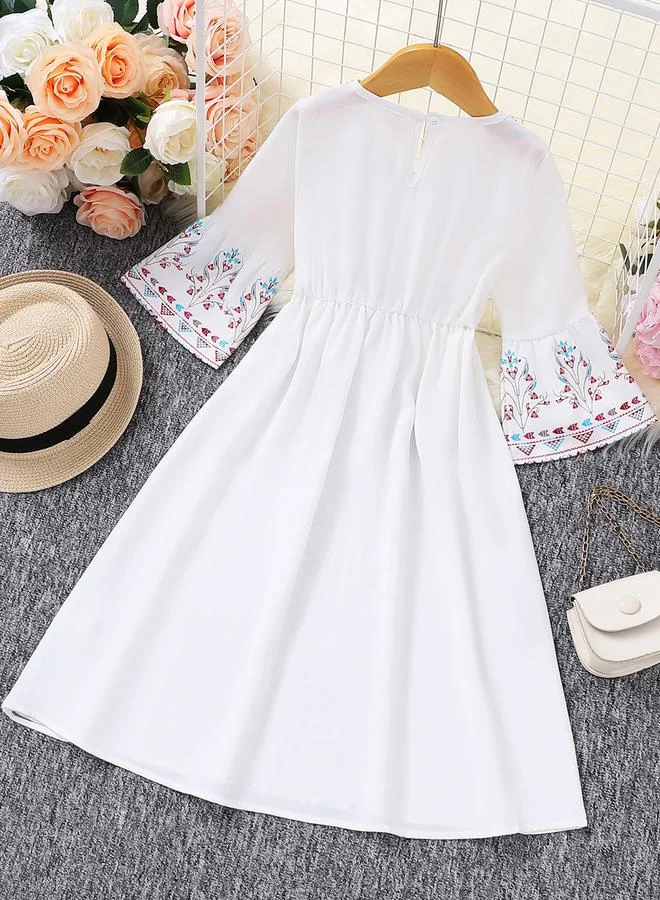 Take Two Take Two Girls Floral Print Tie Waist Dress