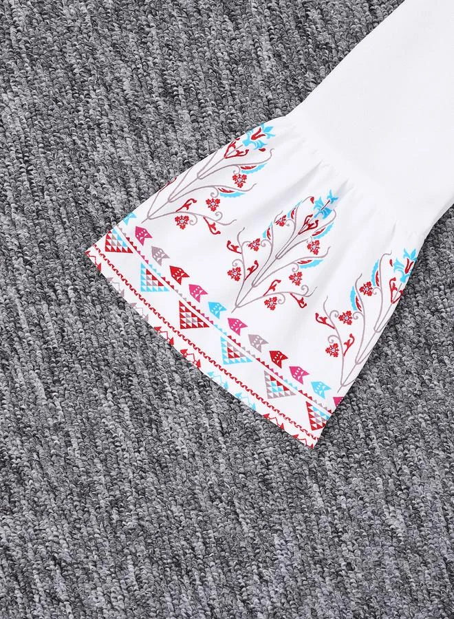 Take Two Take Two Girls Floral Print Tie Waist Dress