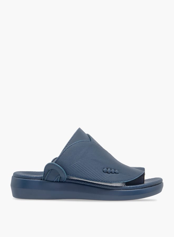 Al Waha Boys Textured Slip-On Arabic Sandals with Toe Loop Detail  - Image 1