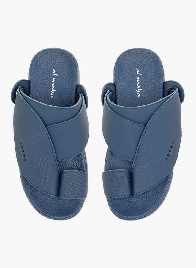 Al Waha Boys Textured Slip-On Arabic Sandals with Toe Loop Detail  - Image 2