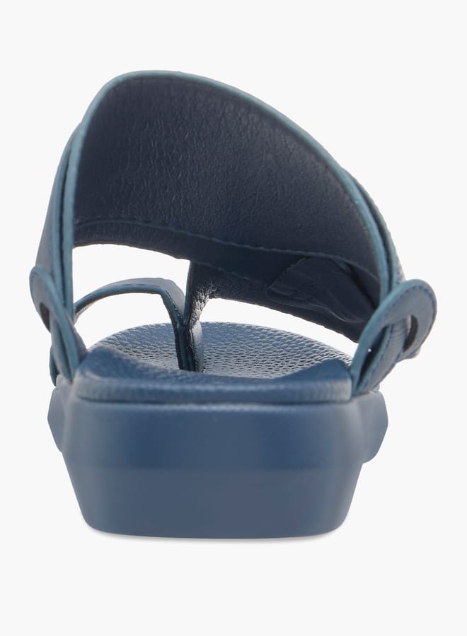 Al Waha Boys Textured Slip-On Arabic Sandals with Toe Loop Detail  - Image 4