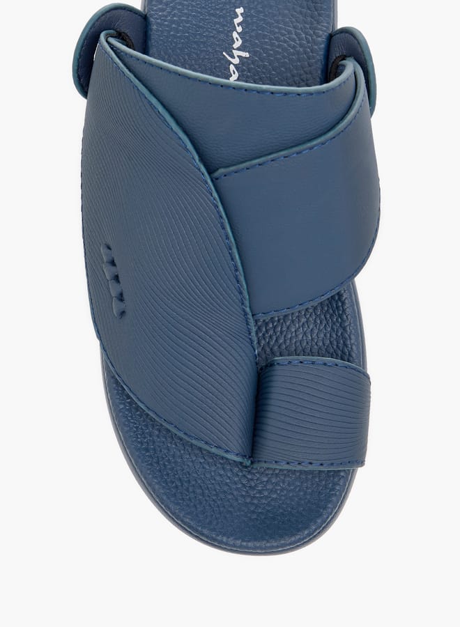 Al Waha Boys Textured Slip-On Arabic Sandals with Toe Loop Detail  - Image 3