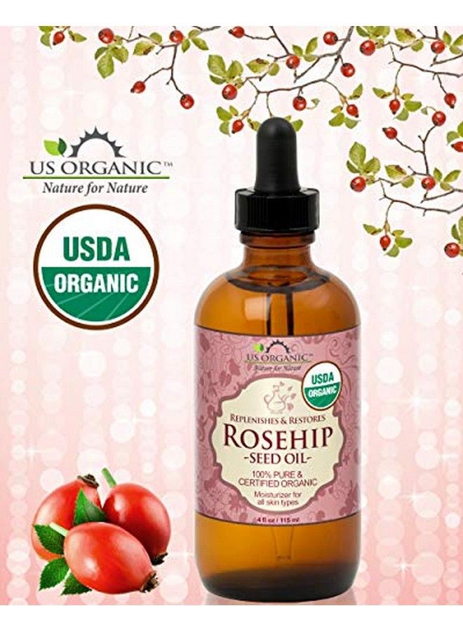 US Organic Rosehip Seed Oil Usda Certified Organic Cold Pressed Virgin Organic Amber Glass Bottle And Glass Eye Dropper For Easy Application 4 Oz (115 Ml) - Image 4