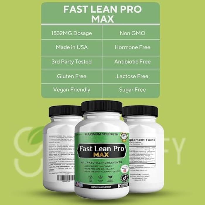 GREENVIFY Fast Lean Pro Max Natural Dietary Supplement, 60 Capsules, 30-Day Supply, All Natural Ingredients, Vegan Friendly (1) - Image 3