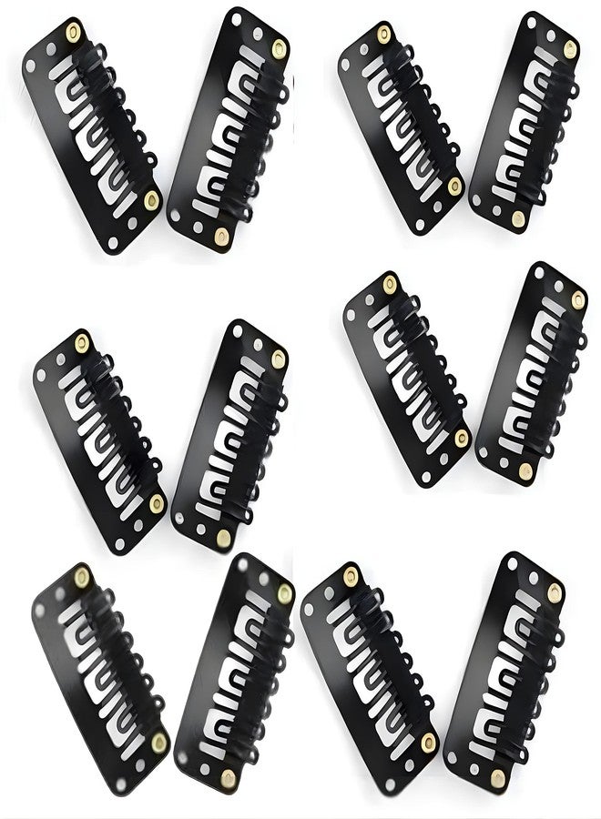 VIVIAN 12Pcs U Shape Metailic Snap Clips ins for Hair Extension Hairpiece DIY Snap-Comb Wig Clips | Durable & Heavy - Image 1