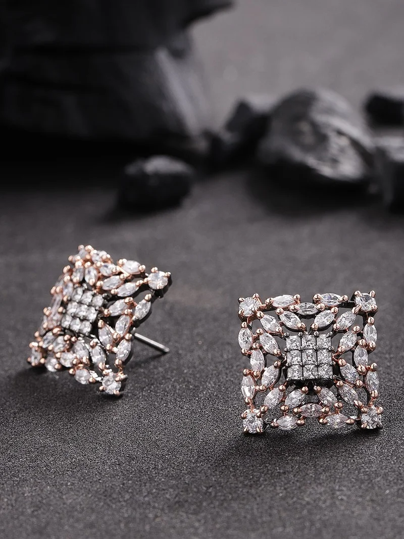 Priyaasi Gunmetal Oversized Studs