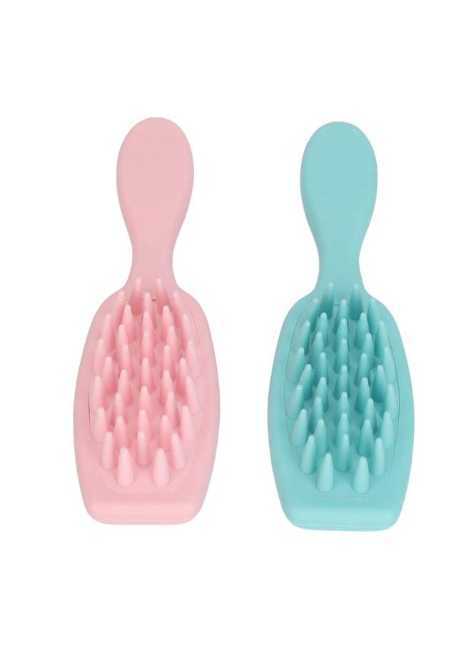 Thoraya 2pcs Hair Scalp Massager Comb Promote Scalp Circulation Long Handle Silicone Shampoo Hair Brush Blue Pink  - Image 3
