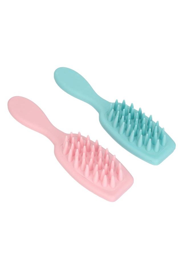 Thoraya 2pcs Hair Scalp Massager Comb Promote Scalp Circulation Long Handle Silicone Shampoo Hair Brush Blue Pink  - Image 5