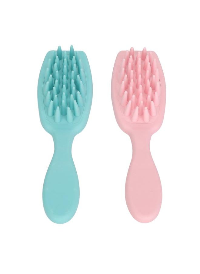 Thoraya 2pcs Hair Scalp Massager Comb Promote Scalp Circulation Long Handle Silicone Shampoo Hair Brush Blue Pink  - Image 2