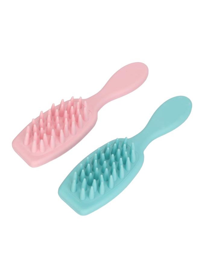 Thoraya 2pcs Hair Scalp Massager Comb Promote Scalp Circulation Long Handle Silicone Shampoo Hair Brush Blue Pink  - Image 4