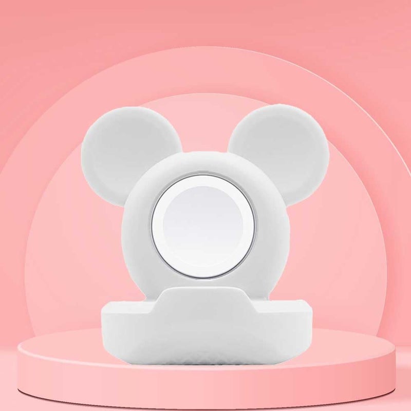 zougon Cute Mouse Charger Stand for Apple Watch, Silicone Desk Stand Holder for iWatch, Charging Station Dock Holder Compatible with All Apple Watch Series Ultra/SE/8/7/6/5/4/3/2/1 (Not Include Charger) - Image 2