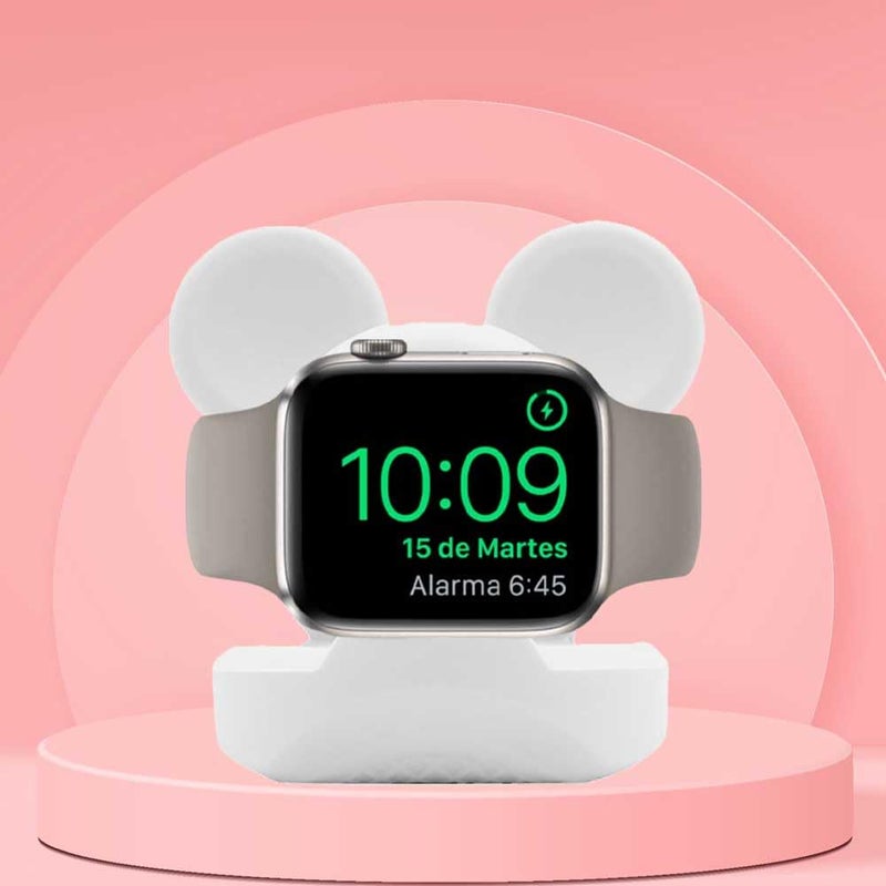 zougon Cute Mouse Charger Stand for Apple Watch, Silicone Desk Stand Holder for iWatch, Charging Station Dock Holder Compatible with All Apple Watch Series Ultra/SE/8/7/6/5/4/3/2/1 (Not Include Charger) - Image 1