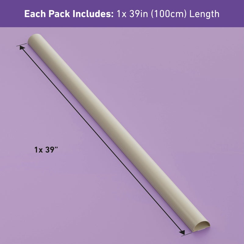 D-Line Half Round Cord Hider, Patented Cable Cover, Hide TV Wall Mount Wires, Raceway for Cords, Decorative Wire Covers, Paintable, Adhesive Cable Concealer, 2in W x 1in H x 39in L, Beige - Image 4
