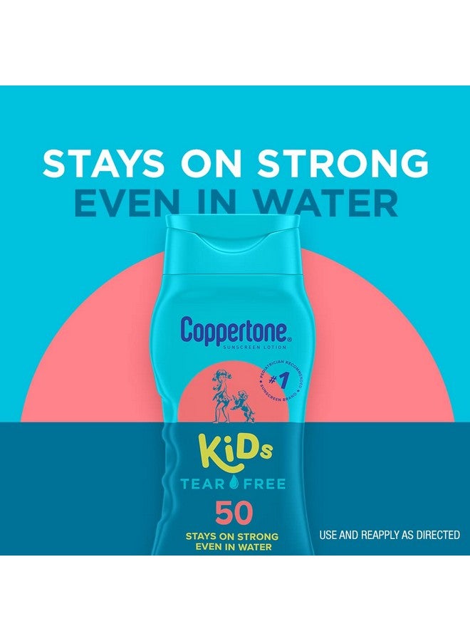 لوشن واقي من الشمس للأطفال من Coppertone بعامل حماية من الشمس 50، مقاوم للماء، العلامة التجارية الأولى الموصى بها من قبل أطباء الأطفال، لوشن واقي من الشمس لا يسبب الدموع، زجاجة سعة 8 أونصة سائلة - Image 2