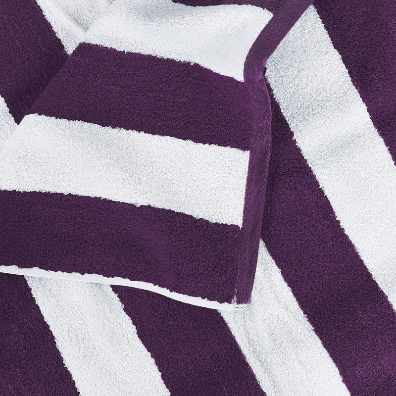 Utopia Towels Utopia Towels Cabana Stripe Beach Towels Plum 30 x 60 Inches 100 Ring Spun Cotton Large Pool Towels Soft and Quick Dry Swim Towels Pack of 4  - Image 3