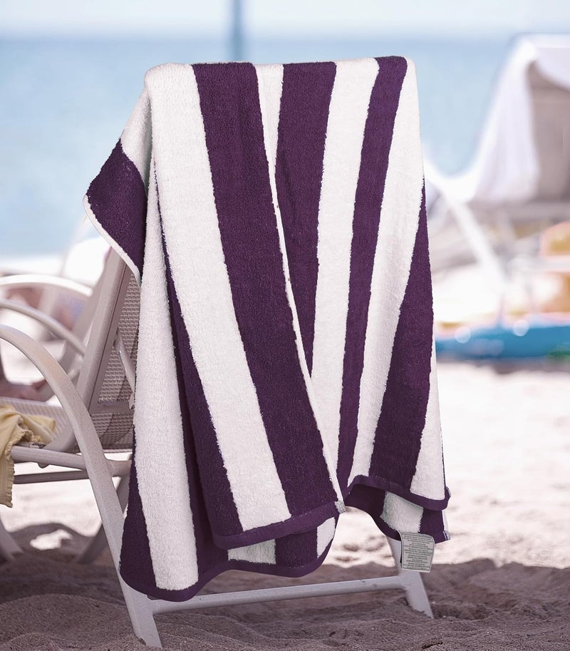 Utopia Towels Utopia Towels Cabana Stripe Beach Towels Plum 30 x 60 Inches 100 Ring Spun Cotton Large Pool Towels Soft and Quick Dry Swim Towels Pack of 4  - Image 5