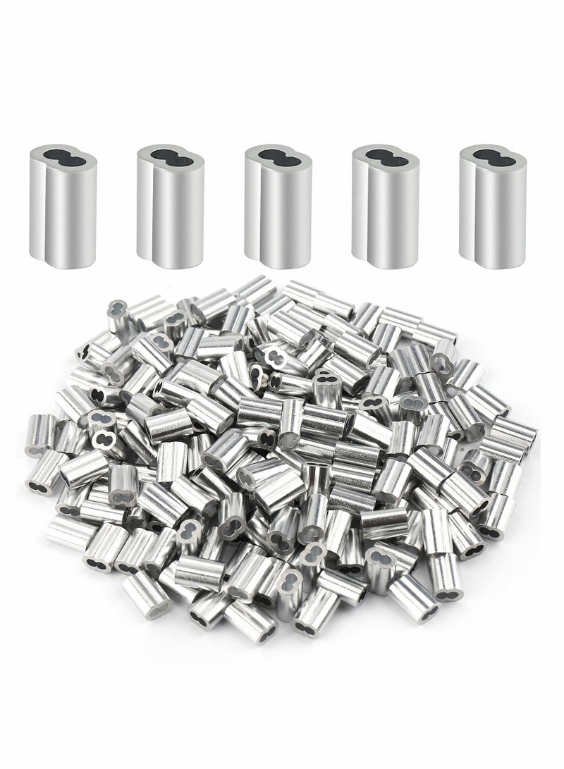 Excefore Aluminum Crimping Loop Sleeve 1/16", Cable Ferrule Wire Rope Sleeves Loop Sleeve (200 Pcs)  - Image 1
