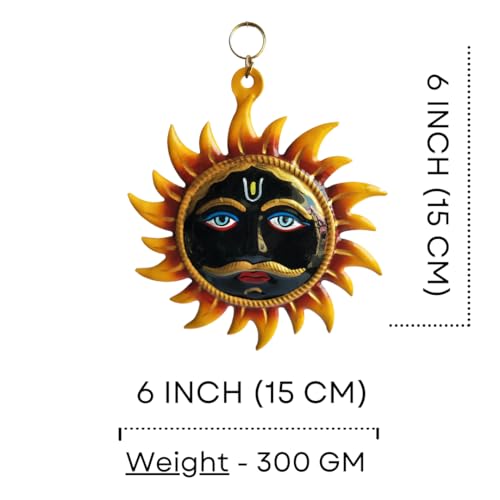 Salvus APP SOLUTIONS Metal Sun Mask Wall Hanging Showpieces: Artistic Décor for Radiant Spaces (6 inch) - Image 2