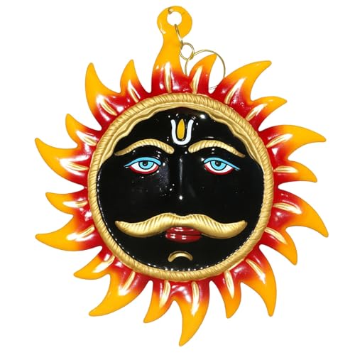 Salvus APP SOLUTIONS Metal Sun Mask Wall Hanging Showpieces: Artistic Décor for Radiant Spaces (6 inch) - Image 1