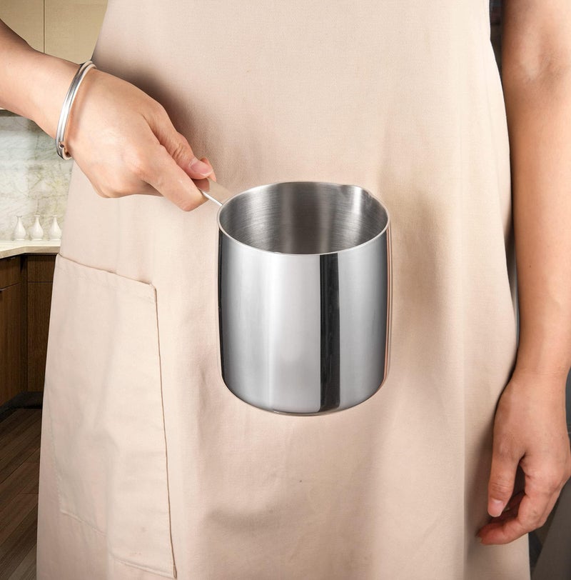 IMEEA IMEEA Milk Warmer Pot Turkish Coffee Pot 18/10 Tri-Ply Stainless Steel Butter Warmer with Spout (30oz/900ml)  - Image 3