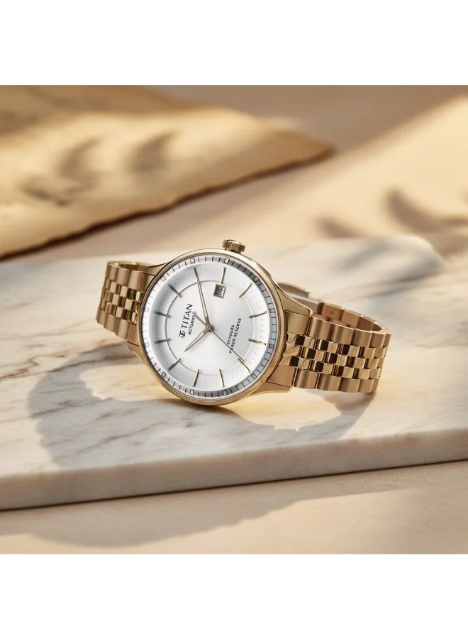 تيتان Men's Stainless Steel Analog Watch 90201WM01 - 42 mm